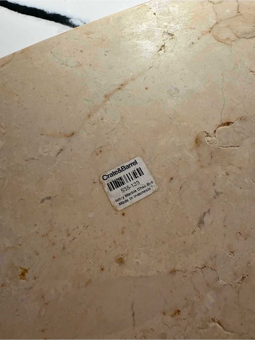 Crate & Barrel Marble Slab Tray